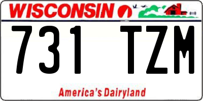 WI license plate 731TZM