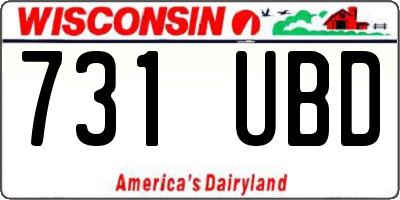 WI license plate 731UBD