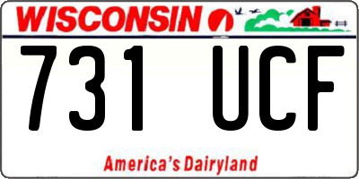 WI license plate 731UCF