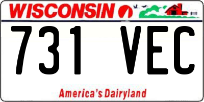 WI license plate 731VEC