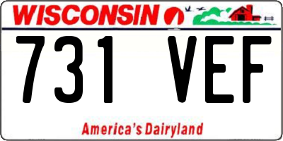 WI license plate 731VEF