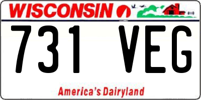 WI license plate 731VEG