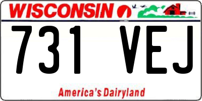 WI license plate 731VEJ