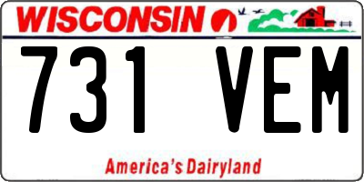 WI license plate 731VEM