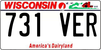 WI license plate 731VER