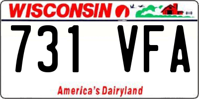 WI license plate 731VFA