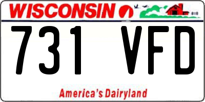 WI license plate 731VFD