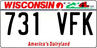 WI license plate 731VFK