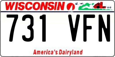 WI license plate 731VFN