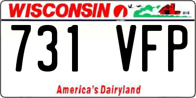 WI license plate 731VFP