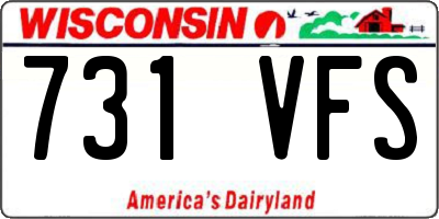 WI license plate 731VFS