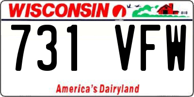 WI license plate 731VFW