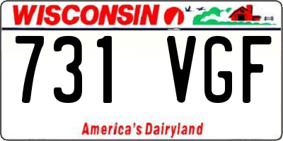 WI license plate 731VGF
