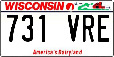 WI license plate 731VRE
