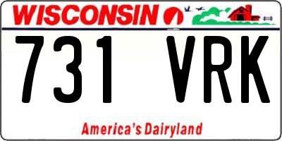 WI license plate 731VRK