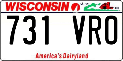 WI license plate 731VRO