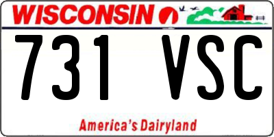 WI license plate 731VSC