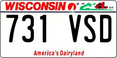 WI license plate 731VSD