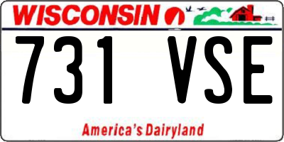 WI license plate 731VSE