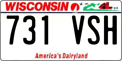 WI license plate 731VSH