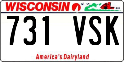 WI license plate 731VSK