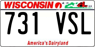 WI license plate 731VSL