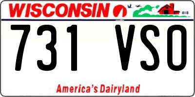 WI license plate 731VSO