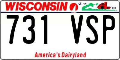 WI license plate 731VSP