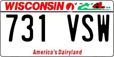 WI license plate 731VSW