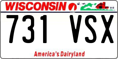 WI license plate 731VSX