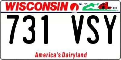 WI license plate 731VSY