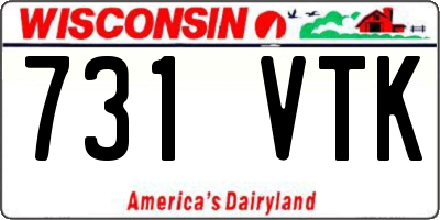 WI license plate 731VTK