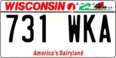 WI license plate 731WKA