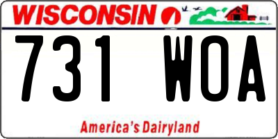 WI license plate 731WOA