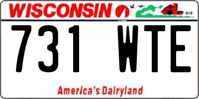 WI license plate 731WTE