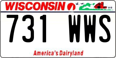 WI license plate 731WWS