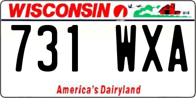 WI license plate 731WXA