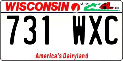 WI license plate 731WXC
