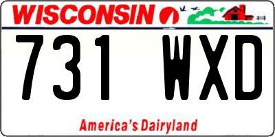 WI license plate 731WXD