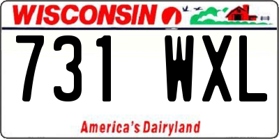 WI license plate 731WXL