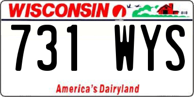 WI license plate 731WYS