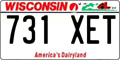 WI license plate 731XET
