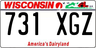 WI license plate 731XGZ