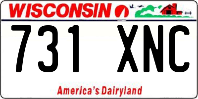 WI license plate 731XNC