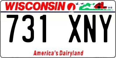 WI license plate 731XNY