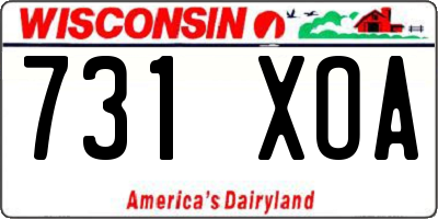 WI license plate 731XOA
