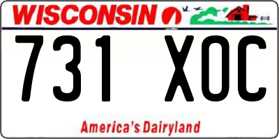 WI license plate 731XOC