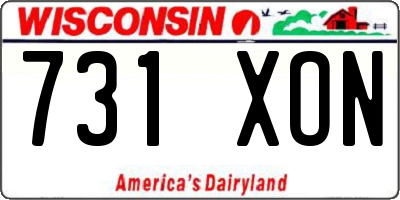 WI license plate 731XON