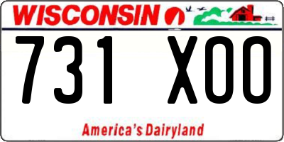 WI license plate 731XOO