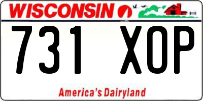 WI license plate 731XOP